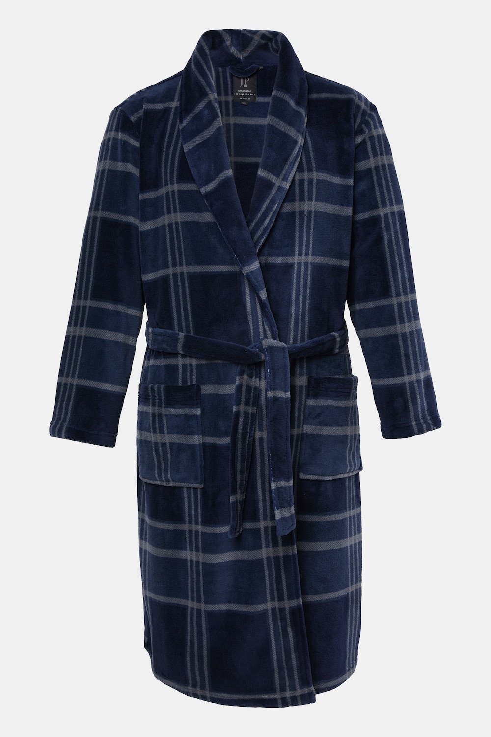 Bademantel, Homewear, Mikrofaser, Karo, Bindegürtel, bis 8 XL