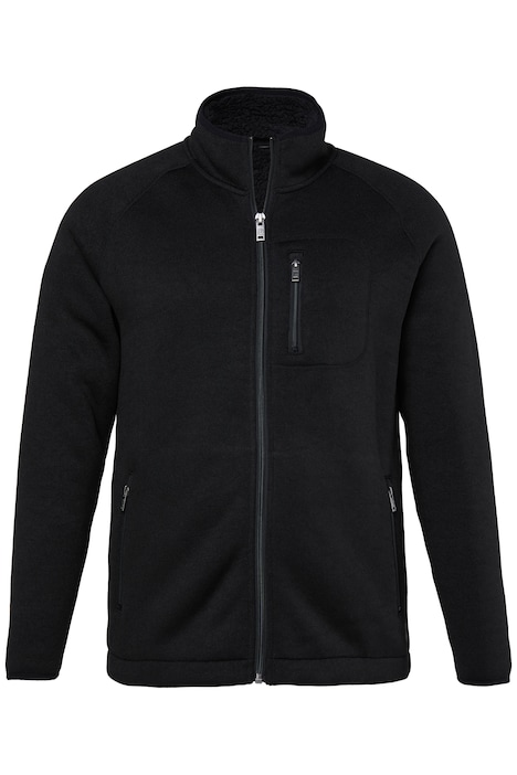 Pletená fleecová bunda, plyšová podšívka, stojáček, kapsy, do vel. 8XL