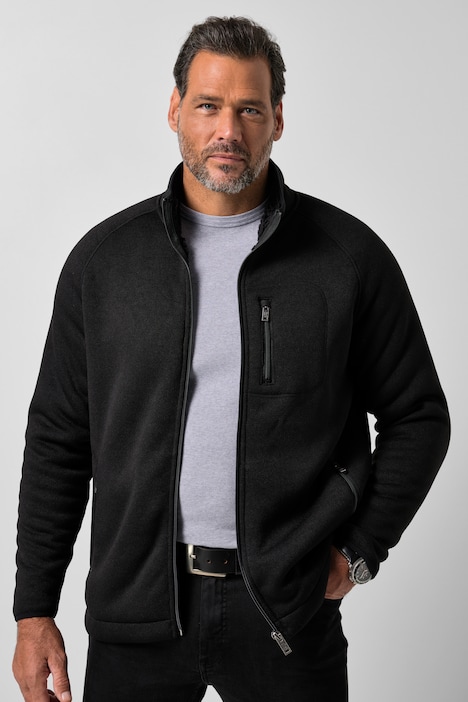 Strickfleece-Jacke, Teddyfutter, Stehkragen, Taschen, bis 8 XL