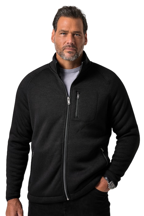 Pletená fleecová bunda, plyšová podšívka, stojáček, kapsy, do vel. 8XL