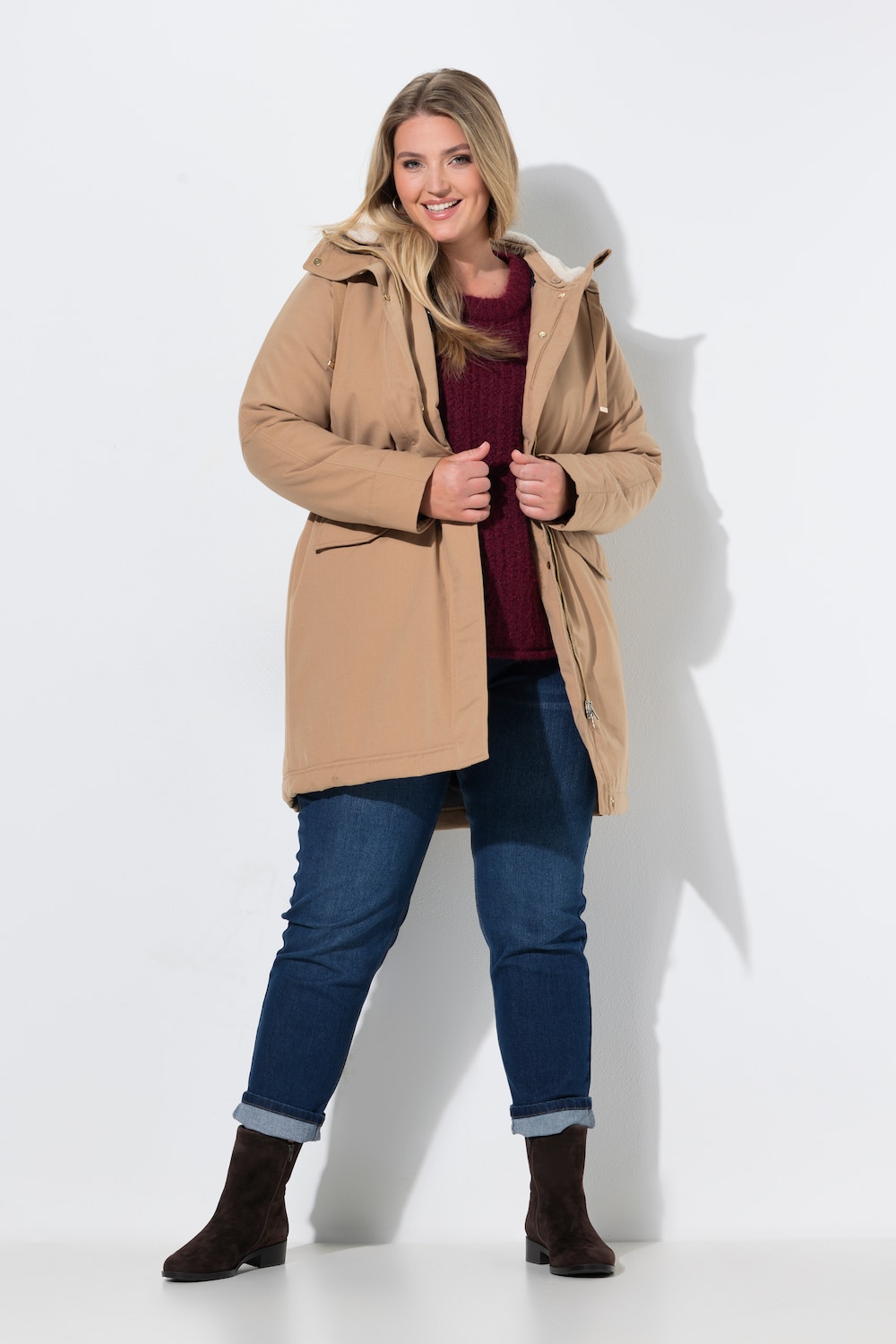 Funktions-Parka, wasserdicht, Stehkragen, 2-Wege-Zipper
