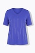 Rhinestone Drip Short Sleeve V-Neck T-Shirt Blouse