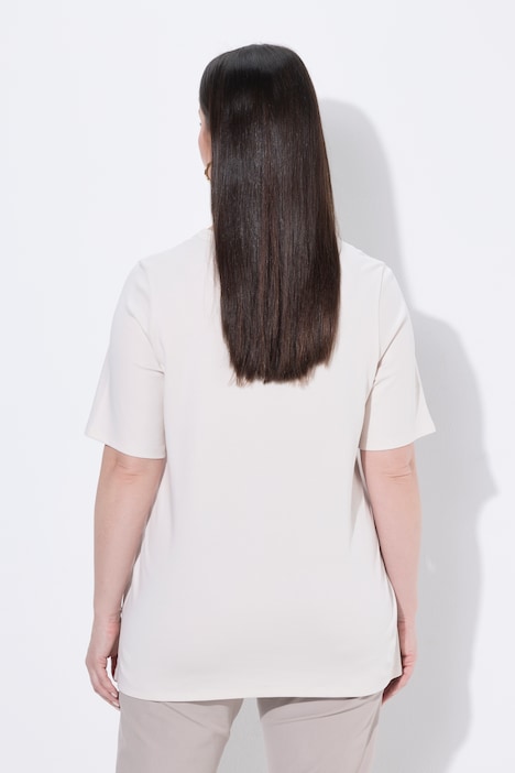 T-shirt, hart, A-lijn, ronde hals, korte mouwen, Pima-katoen