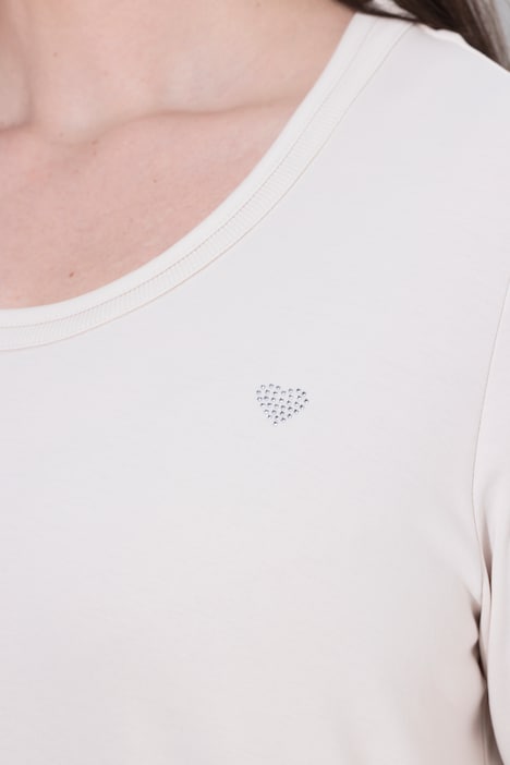 T-shirt, hart, A-lijn, ronde hals, korte mouwen, Pima-katoen