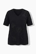 T-shirt med dekorative perler og V-hals