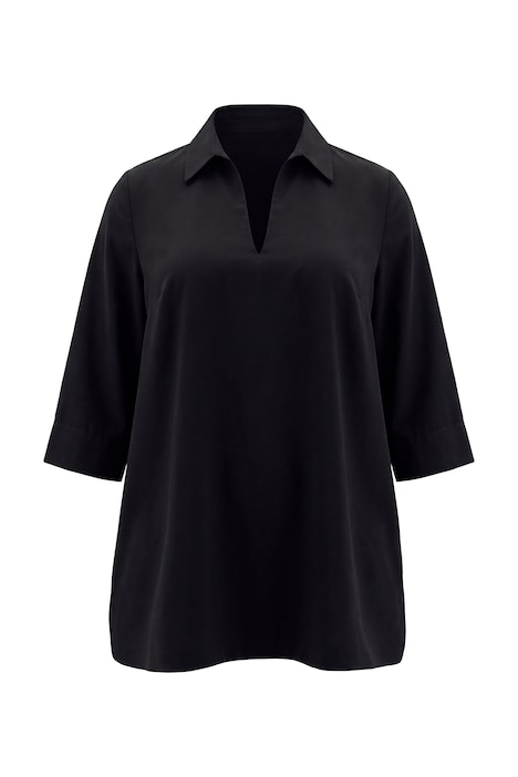 Lyocellová dlouhá tunika, áčkový střih, košilový límec, 3/4 rukávy