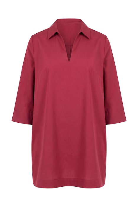 Lyocellová dlouhá tunika, áčkový střih, košilový límec, 3/4 rukávy