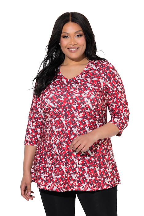 Polka Dot 3/4 Sleeve Knit Tunic