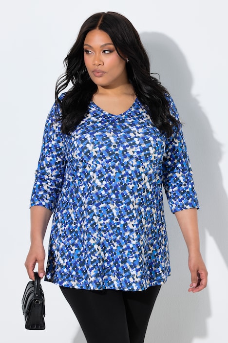 Polka Dot 3/4 Sleeve Knit Tunic