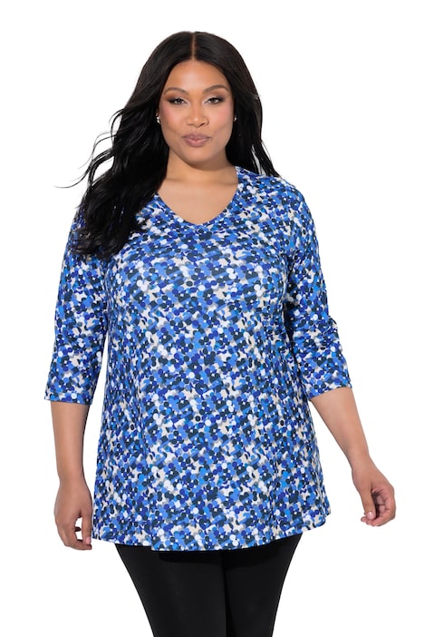 Polka Dot 3/4 Sleeve Knit Tunic