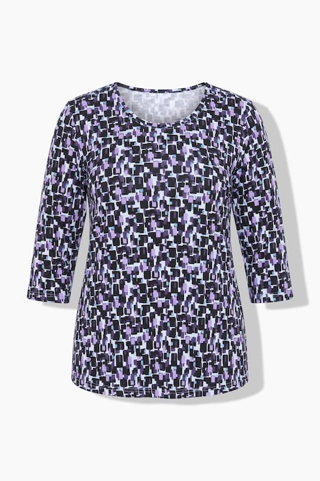 Longshirt, grafischer Druck, Rundhals, 3/4-Arm