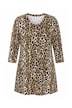 Leopard Print 3/4 Sleeve V-Neck Knit Tunic