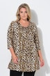 Leopard Print 3/4 Sleeve V-Neck Knit Tunic