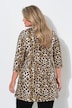 Leopard Print 3/4 Sleeve V-Neck Knit Tunic