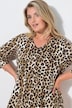 Leopard Print 3/4 Sleeve V-Neck Knit Tunic