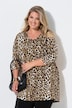 Leopard Print 3/4 Sleeve V-Neck Knit Tunic