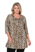 Leopard Print 3/4 Sleeve V-Neck Knit Tunic