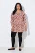 Longshirt, Blüten, V-Ausschnitt, 3/4-Arm