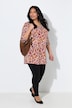 Longshirt, Blüten, V-Ausschnitt, 3/4-Arm
