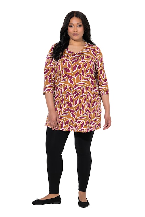 Autumn Leaf 3/4 Sleeve V-Neck Knit Tunic