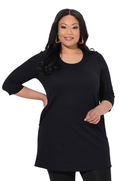 3/4 Sleeve Round Neck Knit Tunic