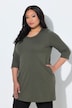 3/4 Sleeve Round Neck Knit Tunic
