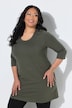 3/4 Sleeve Round Neck Knit Tunic