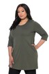 3/4 Sleeve Round Neck Knit Tunic