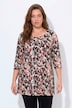 Longshirt, Blüten, A-Linie, Rundhals, 3/4-Arm