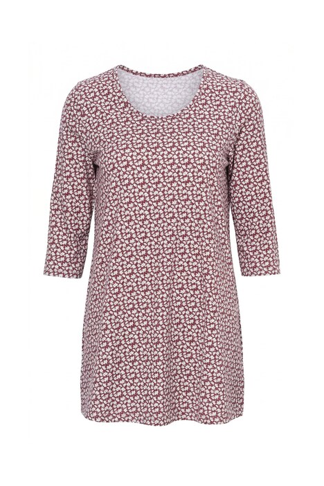 Floral Print Round Neck Cotton Knit Tunic