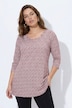 Longshirt, gemustert, A-Linie, Rundhals, 3/4-Arm