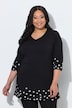 Longshirt, Motivdruck, A-Linie, V-Ausschnitt, 3/4-Arm
