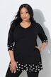 Longshirt, Motivdruck, A-Linie, V-Ausschnitt, 3/4-Arm