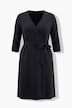 Cotton Jersey 3/4 Sleeve Pocket Wrap Dress