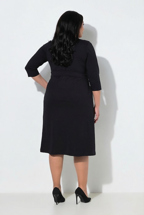 Cotton Jersey 3/4 Sleeve Pocket Wrap Dress
