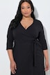 Cotton Jersey 3/4 Sleeve Pocket Wrap Dress