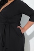 Cotton Jersey 3/4 Sleeve Pocket Wrap Dress