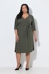 Cotton Jersey 3/4 Sleeve Pocket Wrap Dress
