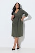 Cotton Jersey 3/4 Sleeve Pocket Wrap Dress