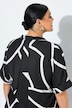 Kleid, asymmetrisch, Stehkragen, V-Ausschnitt, Halbarm