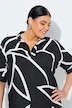 Kleid, asymmetrisch, Stehkragen, V-Ausschnitt, Halbarm