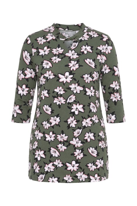 Floral Print 3/4 Sleeve Knit Tunic