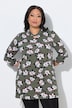 Longshirt, Blüten, A-Linie, Stehkragen, 3/4-Arm