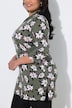 Longshirt, Blüten, A-Linie, Stehkragen, 3/4-Arm