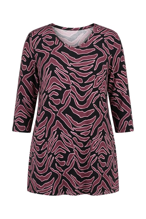 Abstract Print 3/4 Sleeve Cotton Knit Tunic