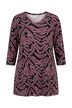 Abstract Print 3/4 Sleeve Cotton Knit Tunic