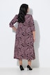 Maxikleid, grafischer Druck, V-Ausschnitt, 3/4-Arm