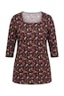 Allover Print Square Neck Knit Tunic