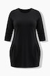 Jerseykleid, Zierfalten, A-Linie, Rundhals, 3/4-Arm