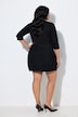 Jerseykleid, Zierfalten, A-Linie, Rundhals, 3/4-Arm
